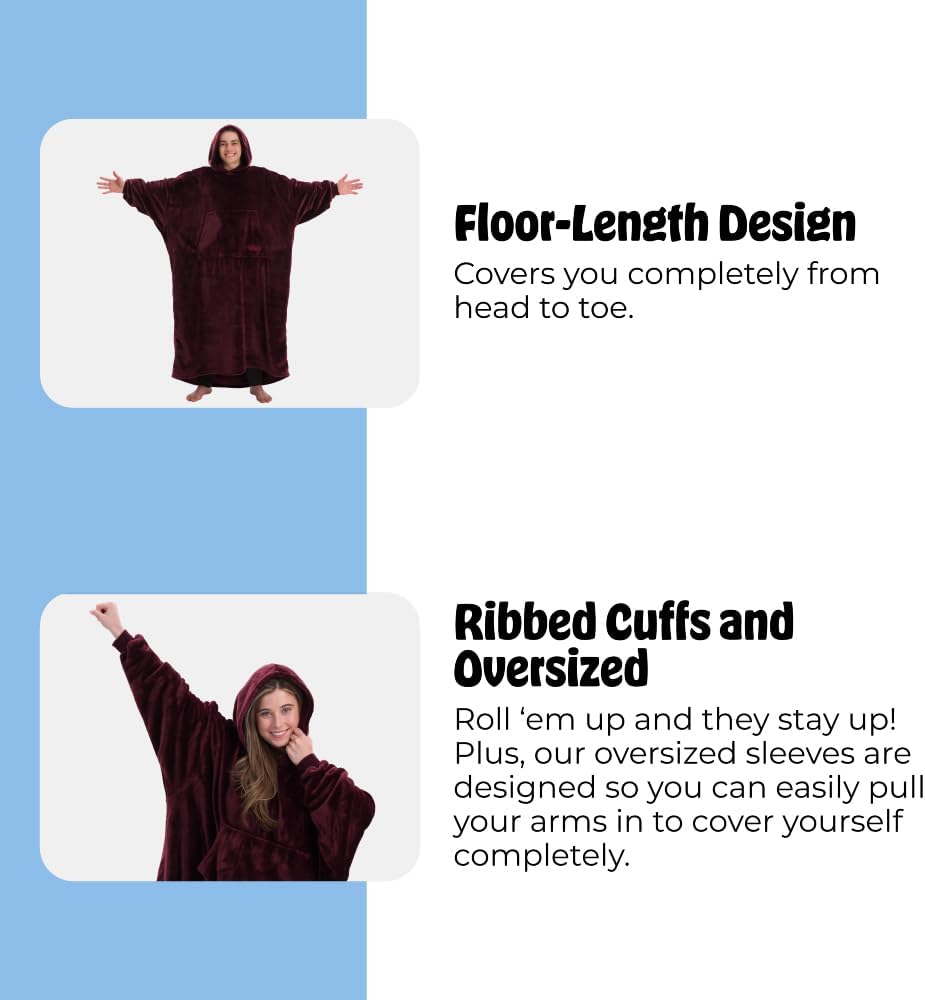 THE COMFY Dream | From Shark Tank | Patented | No Sherpa | Light Wearable Blanket Hoodie | Gift for Women & Men | One Size