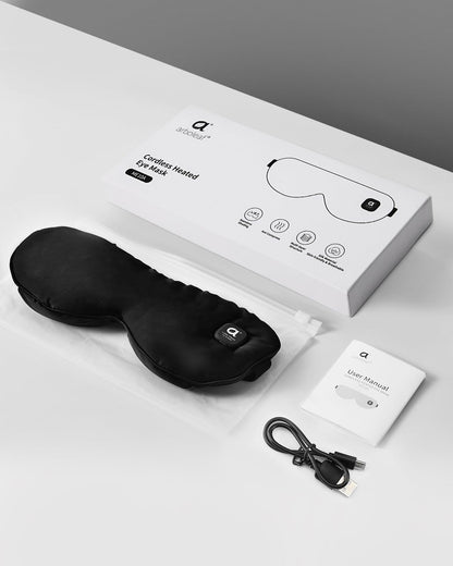 arboleaf Heated Eye Mask, Cordless Rechargeable Warm Eye Compress, Temperature Control, Light Blocking, Washable Cover & Travel, 1000mAh Rechargeable Battery
