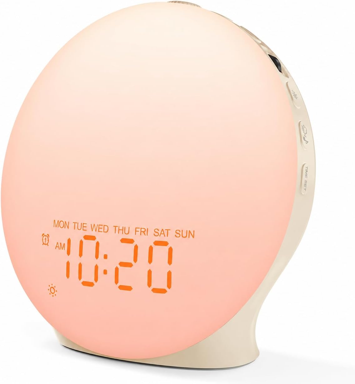 JALL Sleep Sound Machine Sunrise Alarm Clock with 25 White Noise Nature Sounds, Wake Up Light for Bedrooms, Bluetooth Speaker, 8-Hour Sleep Timer, 17 Color Dimmable Lights