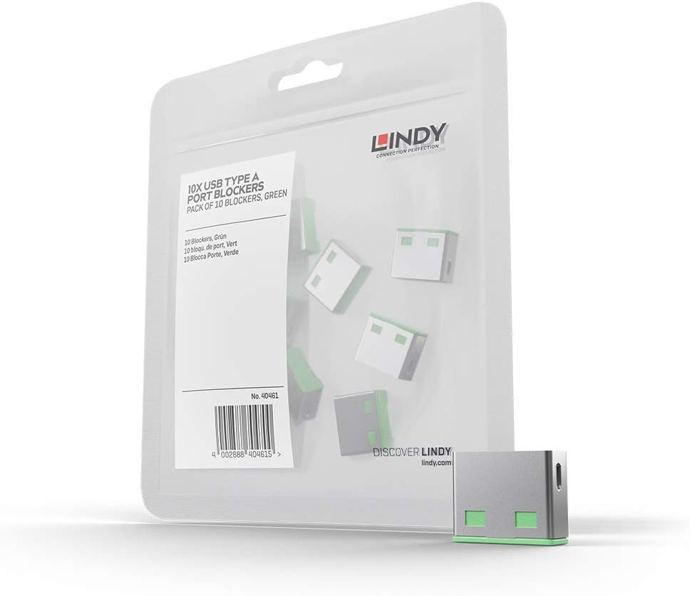 Lindy USB Port Blocker - Pack of 10 - Blue 40462