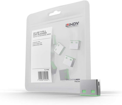 Lindy USB Port Blocker - Pack of 10 - Blue 40462