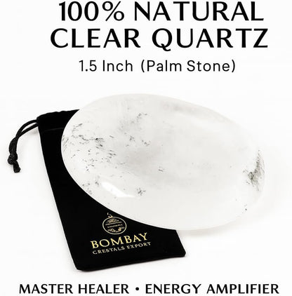 Natural Polished Thumb Palm Crystal for Meditation, Labradorite Worry Stone for Stress Relief, Anxiety Support & Pocket Reiki Healing