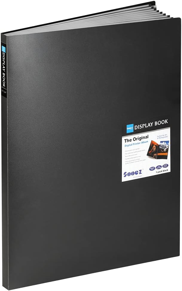 Sooez 30-Pocket Binder with Plastic Sleeves 8.5x11,Heavy Duty Art Portfolio