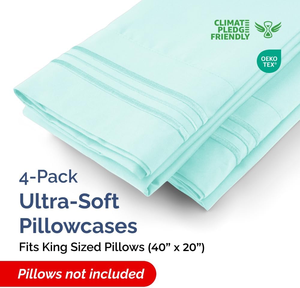 Standard Pillow Cases Set of 10 - Ultra Soft Hotel Quality Pillowcase Covers - Comfy, Cozy & Wrinkle Free - Shrink, Stain and Fade Resistant - Machine Washable Pillow Protectors - 10 Pcs Set - White - Colors B