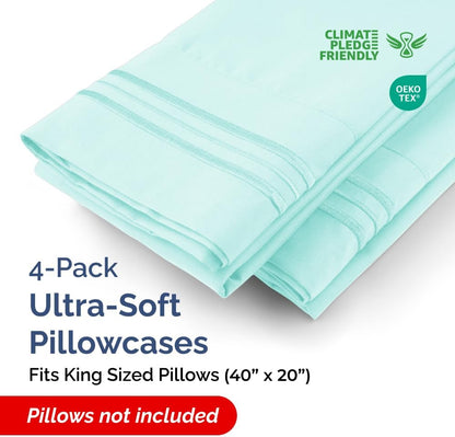 Standard Pillow Cases Set of 10 - Ultra Soft Hotel Quality Pillowcase Covers - Comfy, Cozy & Wrinkle Free - Shrink, Stain and Fade Resistant - Machine Washable Pillow Protectors - 10 Pcs Set - White - Colors B