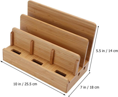 Zerodeko Bamboo Charging Station Docking Organizer Holder Xmas