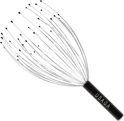 USAGA 36 Fingers Head Massager Scalp Massager Head Scratcher, Stocking Stuffers Gift for Scalp Body Relaxing (Black)