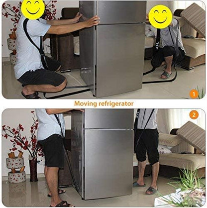 Moving Straps 2-Person Lifting and Moving System Adjustable Shoulder Lifting Carrying and Moving Straps Easily Move Lift Carry Secure Furniture Heavy Objects Orange