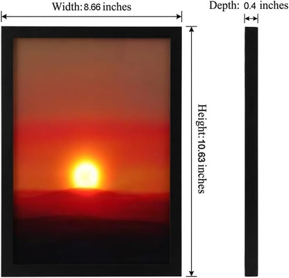 Creative Sunset Wall Lamp, Wall Decoration Art, Rechargeable Sunset Projection Lamp with Lift Control, Wall-Mounted Sunrise to Sunsets Atmosphere Light for Bedroom Living Room Party (8.6 x 10.6″)
