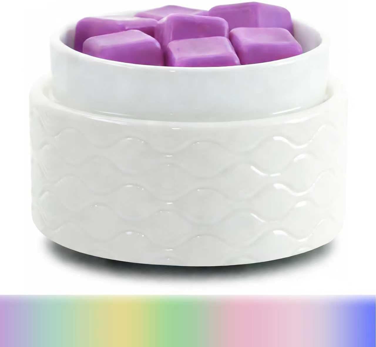 Wax Melt Warmer 3-in-1 Electric, Ceramic Wax Burner for Scented Wax & Essential Oil – Fast Heating, Flame-Free Aromatherapy for Home Office, White