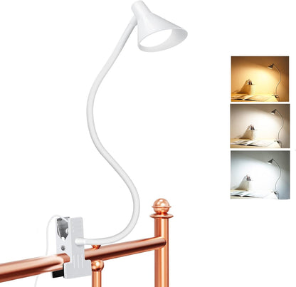 LiFMIRA Clip on Light USB Reading Light 3 Color Modes 10 Brightness Levels Eye Care Clamp Light Flexible Gooseneck Dimmable Reading Lamp Clip on Lamp for Bed Headboard Desk Bedside Dorm (Black)