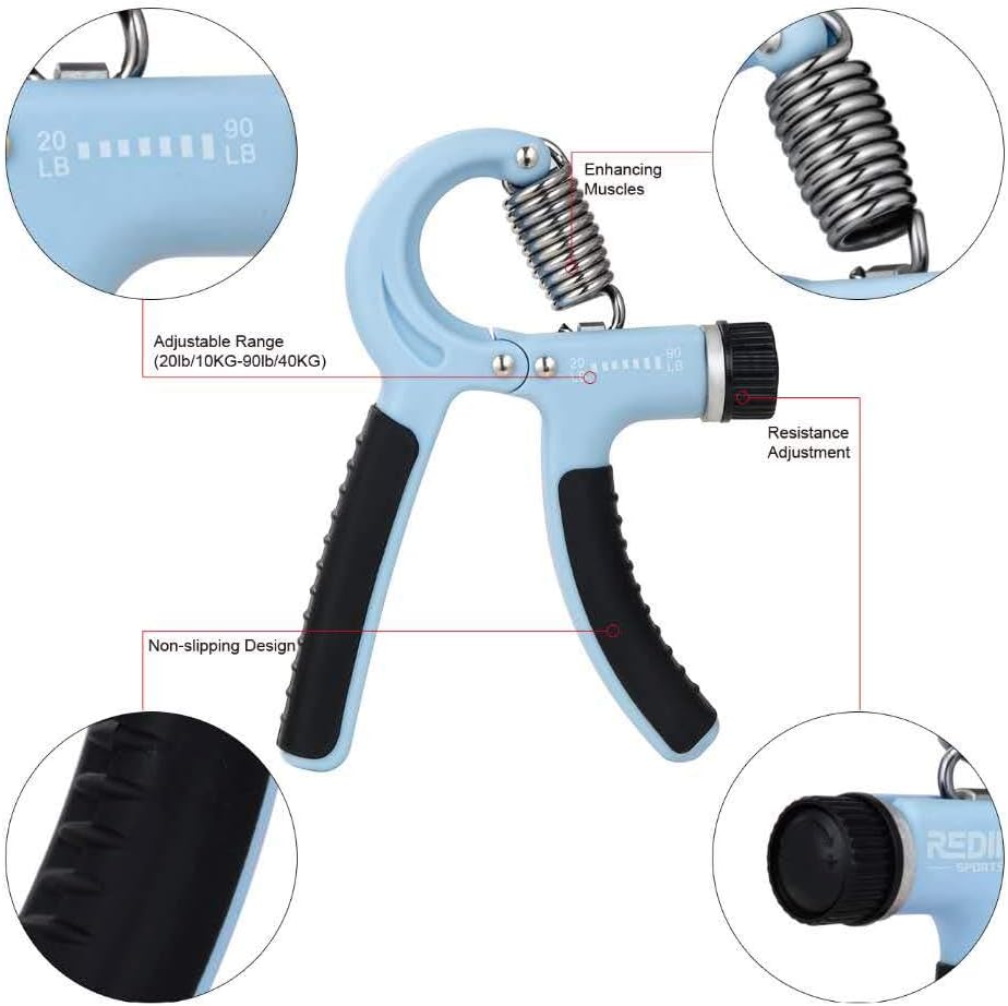 Grip Strength Trainer-2 Pack Hand Grip Strengthener Adjustable Resistance Range 20-90 lbs Non-Slip Hand Grip, Hand Gripper Exerciser, Wrist Strengthener for Forearm Grip Workout