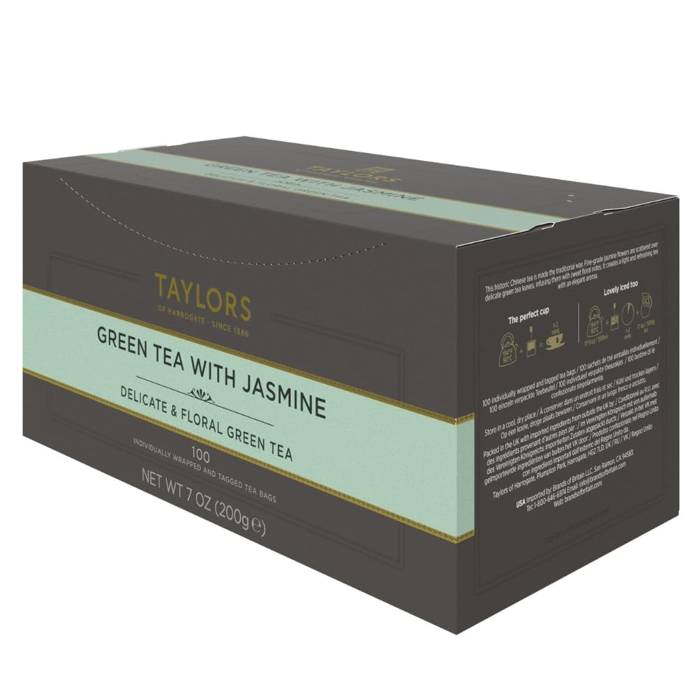 Taylors of Harrogate Green Tea with Jasmine, 100ct (Pack of 1)