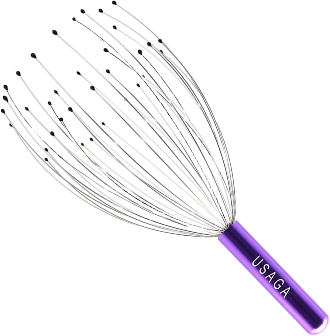 USAGA 36 Fingers Head Massager Scalp Massager Head Scratcher, Stocking Stuffers Gift for Scalp Body Relaxing (Black)