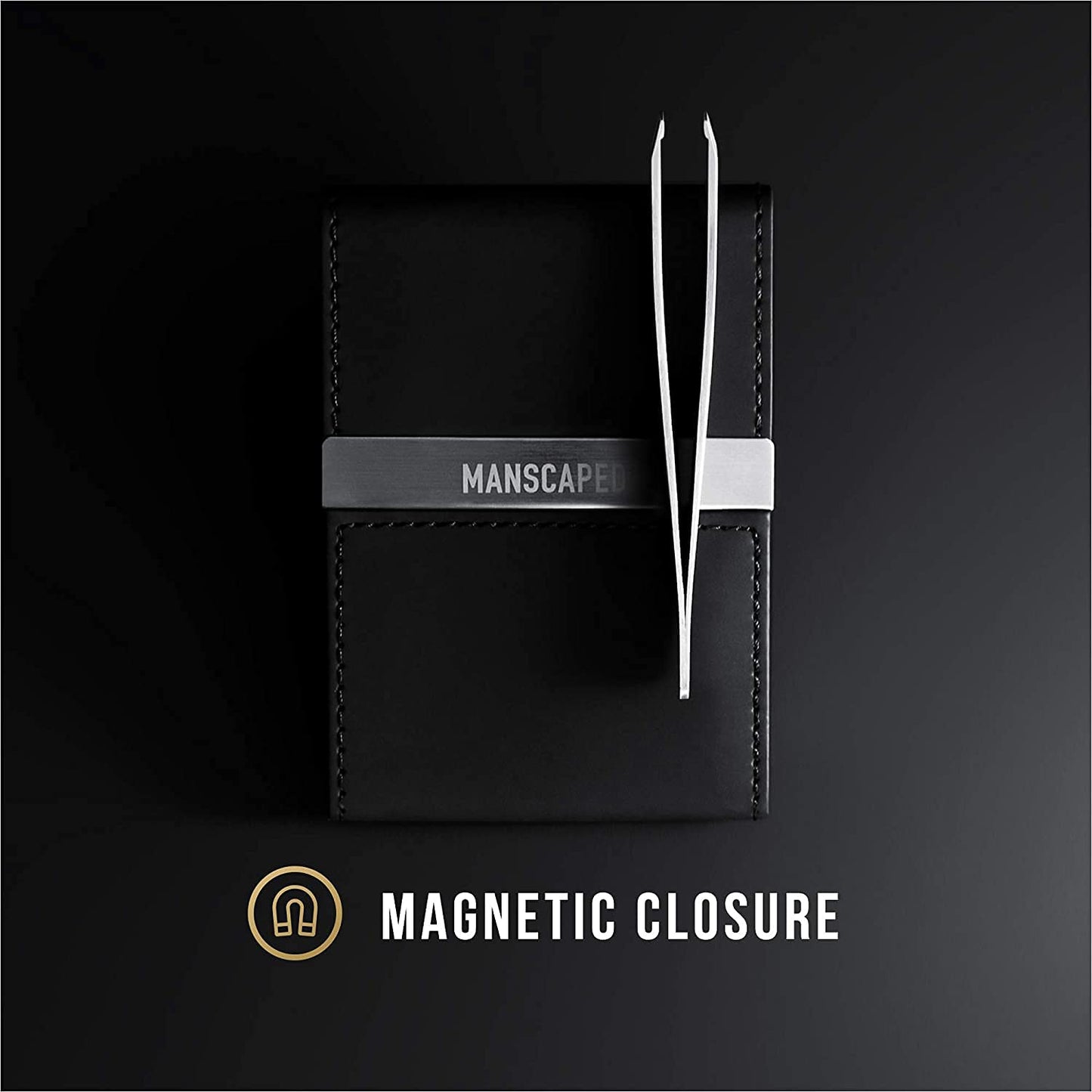 MANSCAPED® Shears 3.0, 5-Piece Precision Men’s Nail Grooming Travel Kit, Stainless Steel Manicure Set with Fingernail & Toenail Clippers, Nail File, Slant Tip Tweezers, Cuticle Scissors, Travel Case
