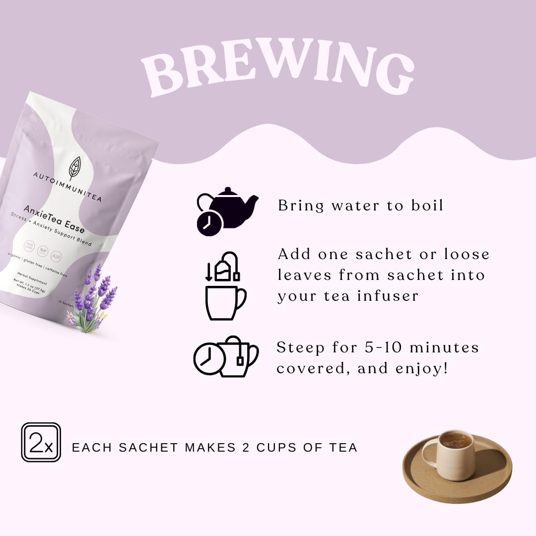 Organic Lavender Tea Loose Leaf Tea Bags – Sleep Tea, Passion Flower Tea, Calming Tea, Nighttime Tea, Relaxing Tea, Tulsi, Stress Tea, Caffeine Free AIP Bedtime Herbal Blend