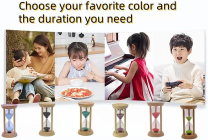 Mini Wooden Sand Timers,100% Bamboo Hourglass Sand Timers 1Min Sandglass Timer for Toothbrush Timer Games Classroom Home Office Cooking(Blue+1Min)