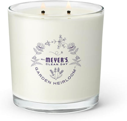 MRS. MEYER'S CLEAN DAY Lavender Soy Candle, Garden-Inspired Aromatherapy Homekeeping, 35 Hour Burn Time, Made with Essential Oils, 7.2 oz Large Glass Jar Candles (Pack of 2)