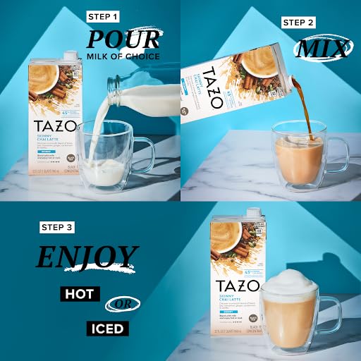 TAZO Skinny Chai Latte Concentrate, 32 oz Cartons, 2-Pack