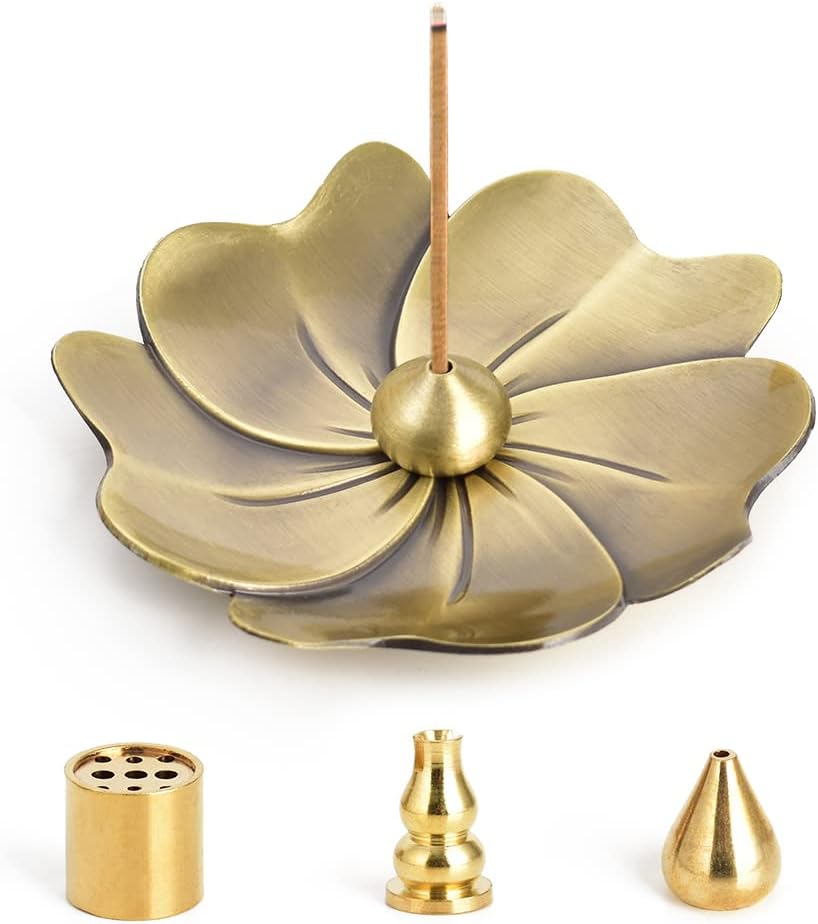 Incense Burner, Copper Incense Holder Cone Holder Gourd Incense Burner for Joss Stick, Tower Incense, Incense Coil (3 Styles)