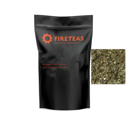 FIRE TEAS Mugwort Ginger Herbal Tea - Relaxant, Detoxifying, Helps Digestion - -