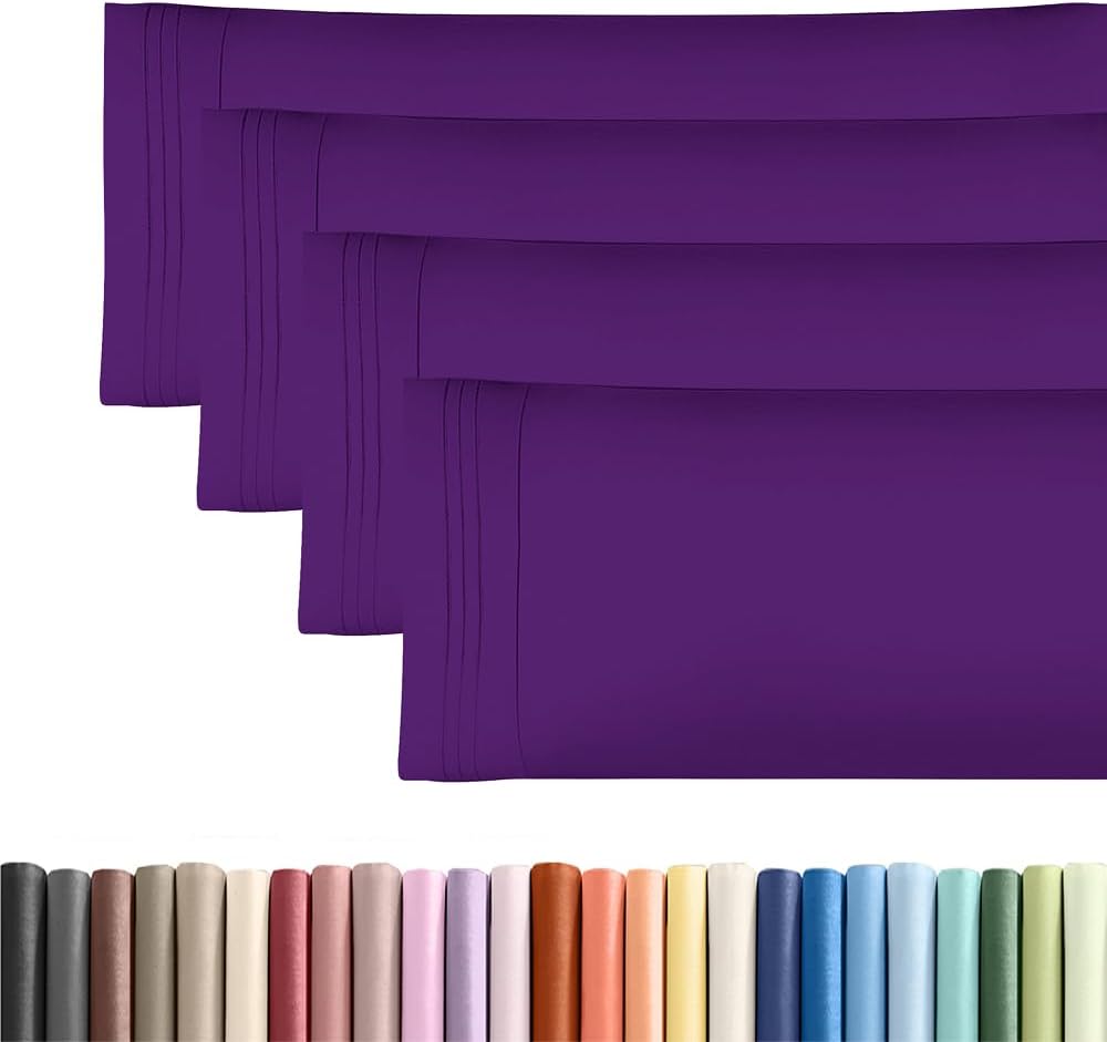 Standard Pillow Cases Set of 10 - Ultra Soft Hotel Quality Pillowcase Covers - Comfy, Cozy & Wrinkle Free - Shrink, Stain and Fade Resistant - Machine Washable Pillow Protectors - 10 Pcs Set - White - Colors A
