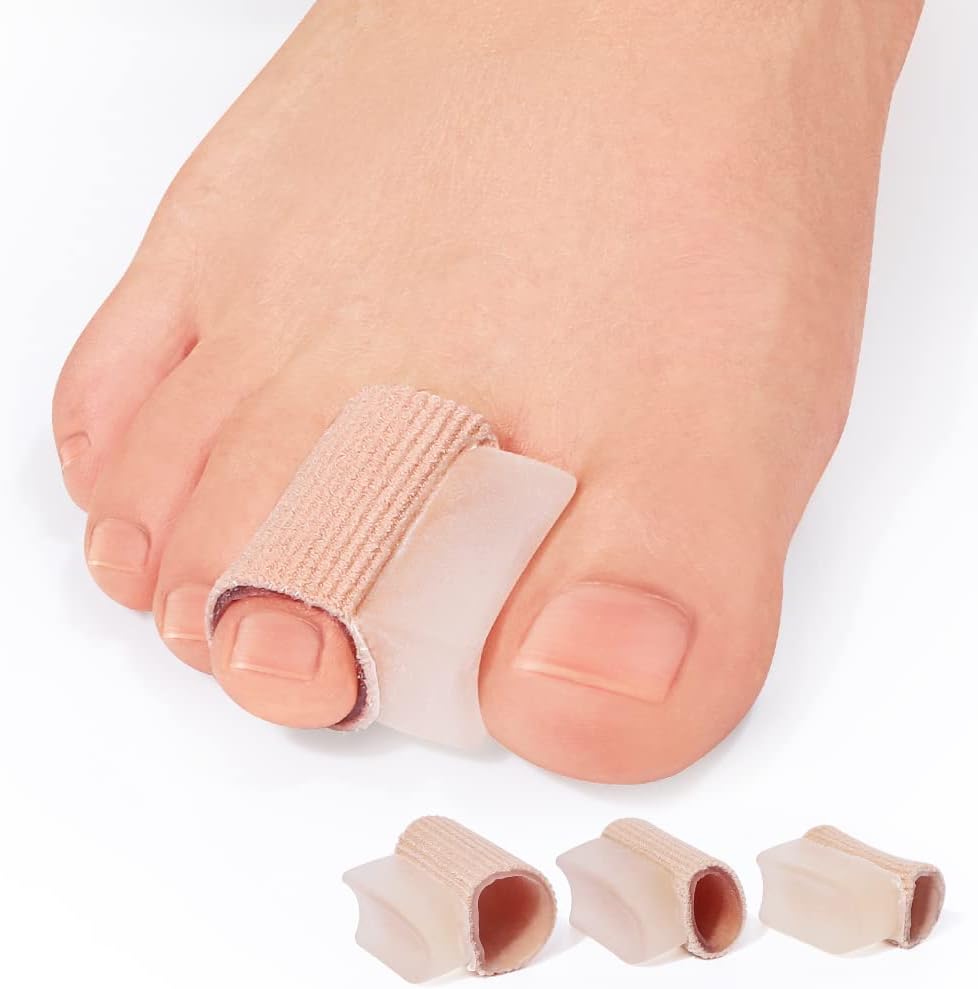 Povihome 6 Pack Gel Toe Spacer Separators(0.6'' Thick), Bunion Corrector for Overlapping Toe (1st/2nd Toe), Silicone Toe Spacers with Soft Gel Lining for Hallux & Bunion Pain Relief