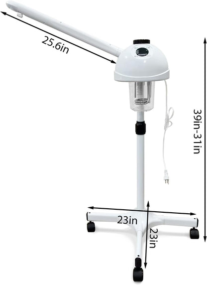 Professional Facial Steamer 3 in 1 Steamer for Face with Hot & Cold Nozzle 5X LED Magnifying Lamp Facial Steamer for Esthetician Beauty Face Equipment Use at Home or Salon