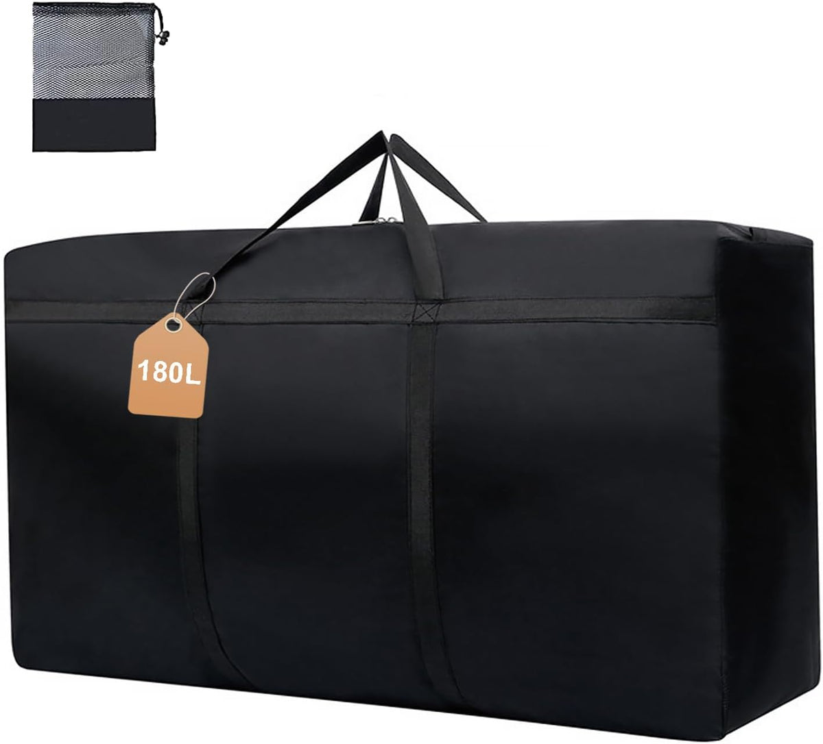 WITERY 180L/47.5 Gallons Extra Large Storage Bags Jumbo Duffle Bag for Travel Moving Totes Boxes Heavy Duty Stronger Handles Zippers Reusable Storage Totes for Bassinet Clothes Blankets Dorms