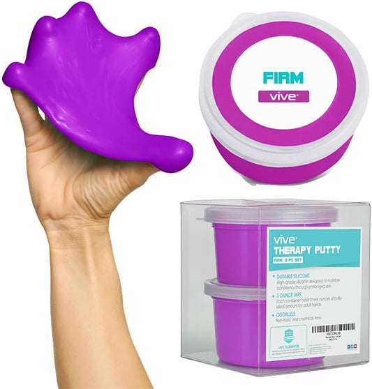 Vive Therapy Putty for Adults, for Hand (2 Pack) - Occupational Sensory Stress Relief Tools - for Physical Exercise, Finger Pain, Grip Strength, Rehab, Arthritis, Forearms, Fidgeting, Motor Skills
