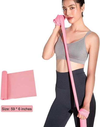 Resistance Bands for Home Workout,Long Exercise Band for Physical Therapy | Non-Latex 59inch Elastic Fitness Bands for Yoga,Pilates,Gym,Travel, Home Exercise Equipment for Women,Men,Pregnant,Seniors