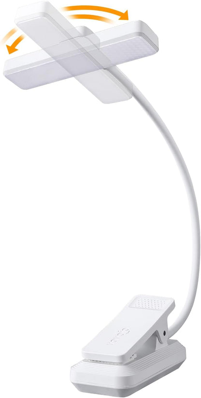 VAVOFO 24 LEDs Rotatable Book Light, Rechargeable Clip Reading Lamp