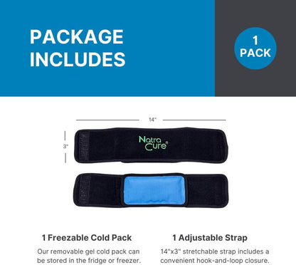 NatraCure Cold Therapy Wrap w/ 20" Strap - 2 Pack (Small Reusable Gel Ice Pack Compress for Injuries and Pain Relief, Hand, Arch of Foot, Wrist, Elbow, Arthritis, Neuropathy) - 715-20 CAT2PK