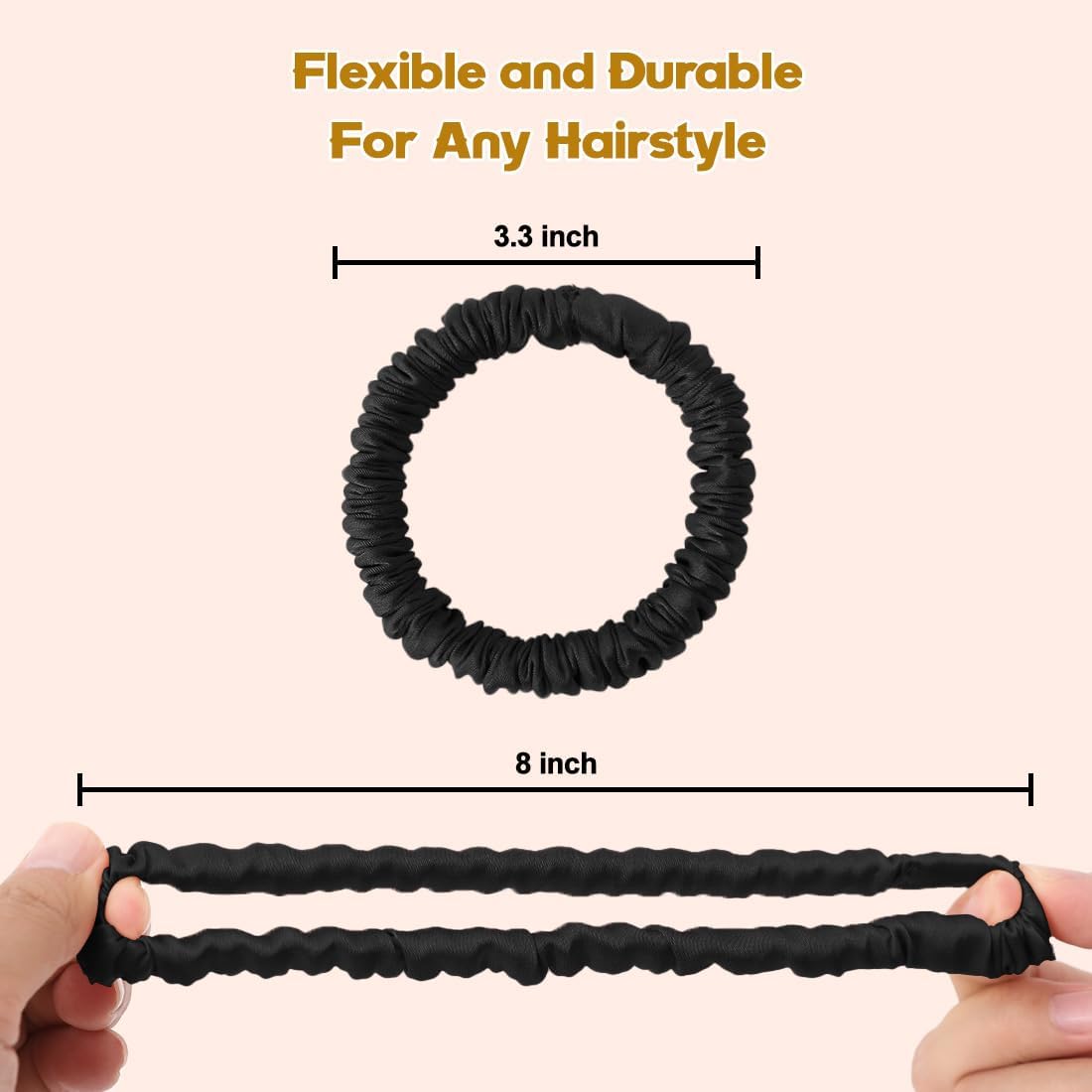 6PCS Silk Scrunchies for Hair, 100% Mulberry Silk Hair Ties, Scrunchies for Women Girls, Elastic Ponytail Holders No Damage