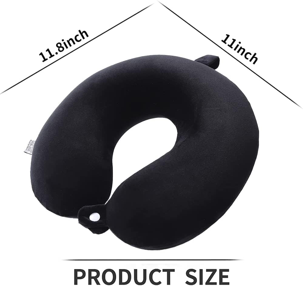 GDEOUP Travel Pillow 100% Pure Comfortable U Shape Memory Foam Pillows Neck and Head Support Portable Travel Neck Pillow Suitable for Planes Airplane for Traveling,Train,Self-Drivingng Car,(Grey)