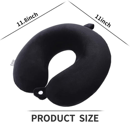 GDEOUP Travel Pillow 100% Pure Comfortable U Shape Memory Foam Pillows Neck and Head Support Portable Travel Neck Pillow Suitable for Planes Airplane for Traveling,Train,Self-Drivingng Car,(Grey)