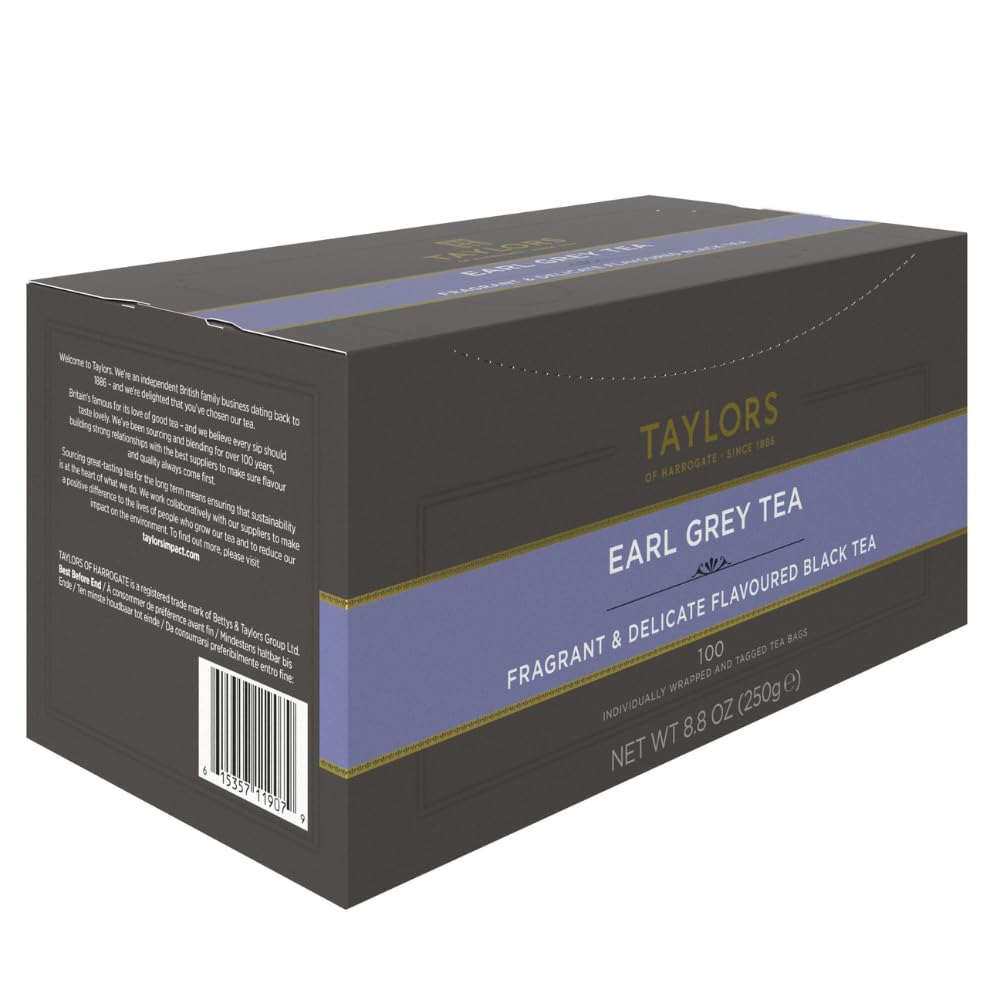 Taylors of Harrogate Earl Grey Black Tea Bags, 100ct (Pack of 1)