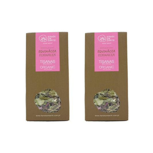 Hands on Earth Organic Echinacea Tea 2x25g (0.88oz) / Loose Leaves/Serves 48 Cups (Pack of 2)