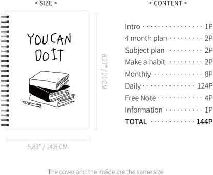 Monolike Basic B5 Monthly + Weekly Planner pad, A SET - Academic Planner, Weekly & Monthly Planner, To-do list, Note pad, Scheduler