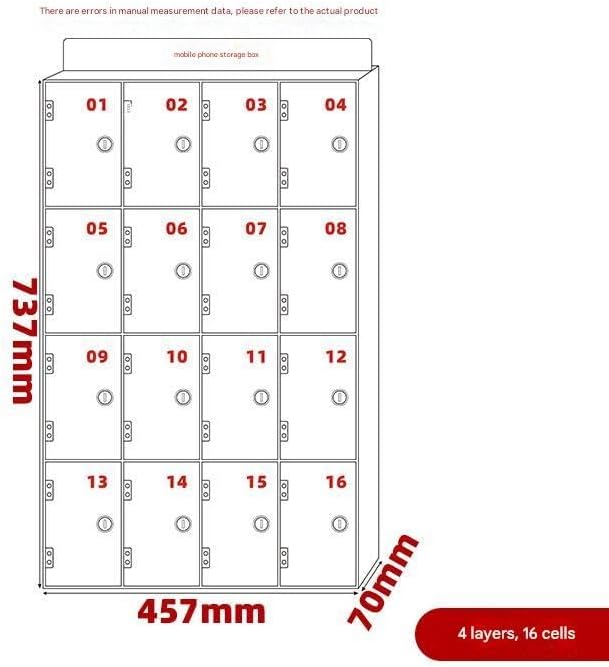 Cell Phone Locker Box - Acrylic Wall-Mounted with Locks and Keys, Secure Storage Cabinet for Office, Classroom, Gyms