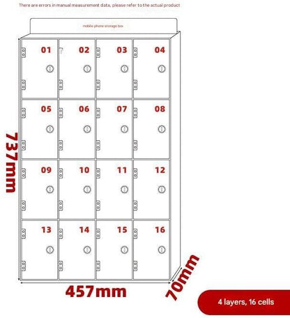 Cell Phone Locker Box - Acrylic Wall-Mounted with Locks and Keys, Secure Storage Cabinet for Office, Classroom, Gyms