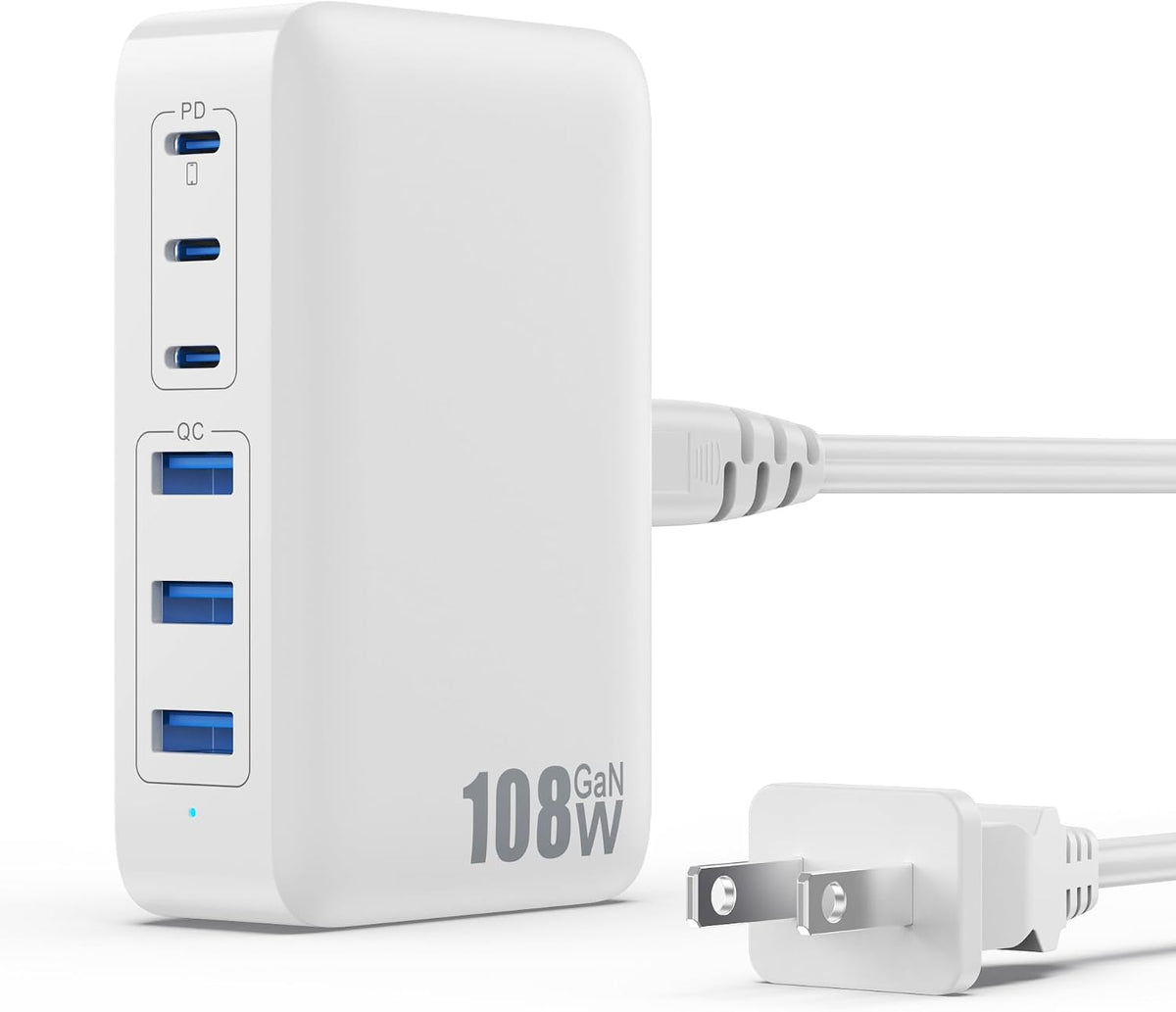 USB C Charger 200W USB C Charger Block,Upgraded GaN III 8-Port Fast Charging Station Hub,PD 65W Laptop Charging Adapter Compatible with MacBook Pro/Air,DELL,Steam Deck,iPhone 16/15/14,Galaxy S23/22