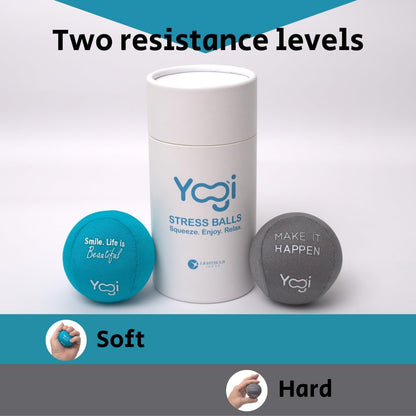 Yogi Stress Ball with Finger Grip Strap – Stress Balls for Adults & Kids, Squishy Ball Stress Relief Toy, Squeeze Ball for Anxiety, Sensory Toys & Fidget Ball for Hand Therapy