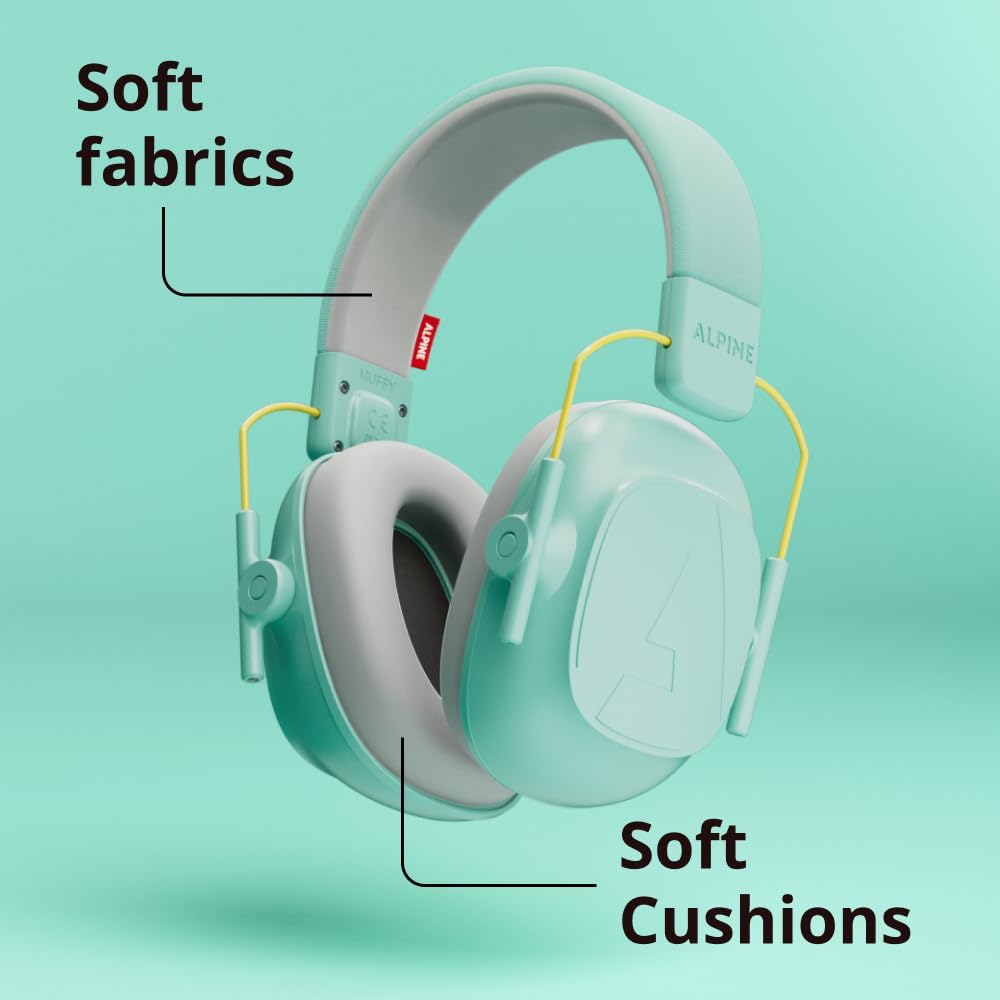 Alpine Muffy Kids - Hearing Protection - CE & ANSI Certified - Adjustable for Ages 3-16 years - Noise Cancelling Headphones - 25dB Sound Reduction Ideal for Protection and Concentration Aid – Black