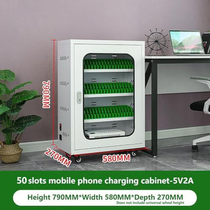 Wall-Mounted Phone Charging Station, 12-Slot Mobile Storage Cabinet for Students & Employees, Portable Organizer for Tourists, Space-Saving Phone Holder (White)