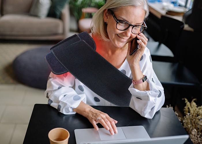 Red Light Therapy Pad for Body Back Knee Shoulder Hands Feet Portable 660nm 850nm Home Use 3 Chips in 1 Infrared Wrap Belt Gift for Women Men (Corded)