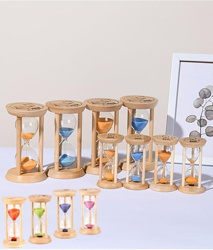 Mini Wooden Sand Timers,100% Bamboo Hourglass Sand Timers 1Min Sandglass Timer for Toothbrush Timer Games Classroom Home Office Cooking(Blue+1Min)