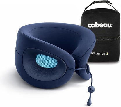 Cabeau Evolution X Deluxe - Best Travel Neck Pillow with Travel Bag (Diamond Black/White)
