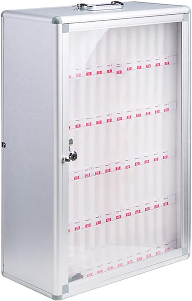 Wall-Mounted Aluminum Alloy Mobile Phone Charging Station & Storage Cabinet Numbered Lockable Cell Phone Storage Box Secure for Schools Offices Events,One Colour,60-One Colour-12