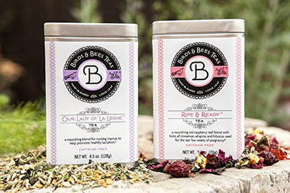 Birds & Bees Teas - Red Raspberry Leaf Tea Pregnancy, Ripe & Ready Third Trimester Tea to Prepare Your Body for Labor and Birth - 40 Servings, 5.0 oz